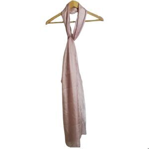 3/30$ NORDSTROM Light Pink Shiny Fringed Lightweigth  Flowy Scarf NWT